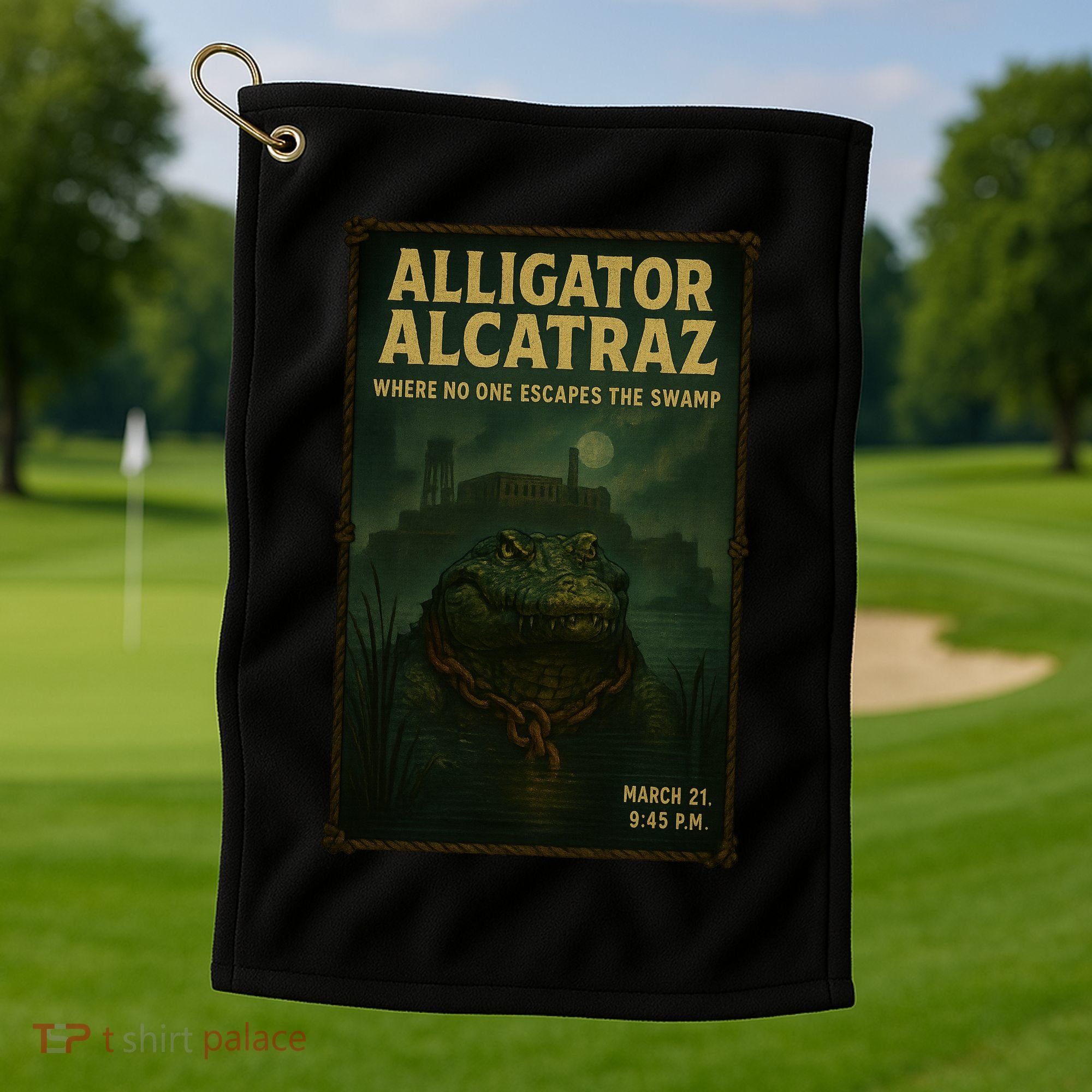 Alligator Alcatraz Where No One Escapes The Swamp Golf Towel
