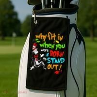 Autism Autist Why Fit In When You Were Born To Stand Out Golf Towel thumb 2