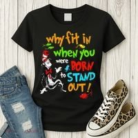 Autism Autist Why Fit In When You Were Born To Stand Out Women's T-Shirt thumb 3