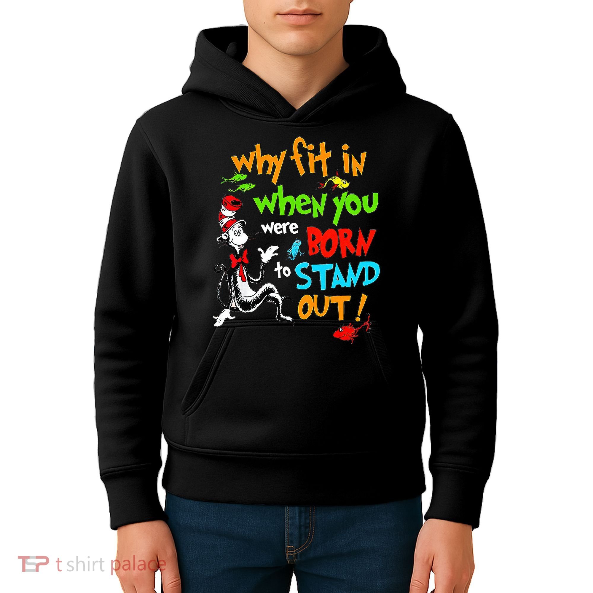 Autism Autist Why Fit In When You Were Born To Stand Out Kids Hoodie