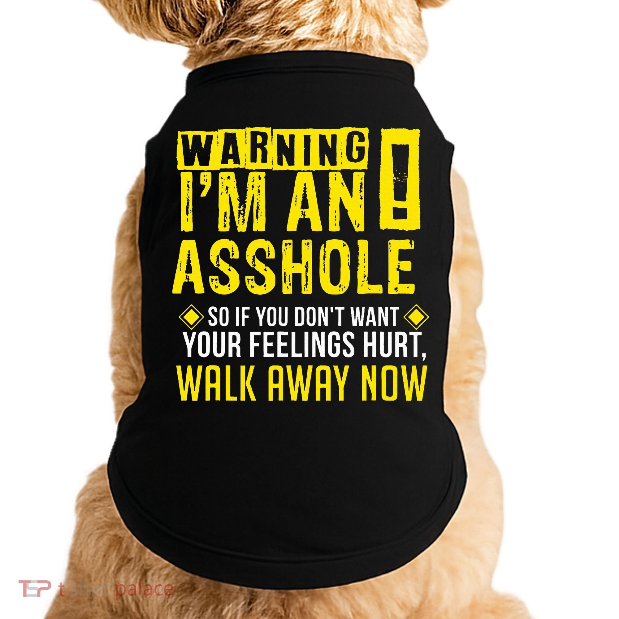 Asshole Assholes Warning Vulgar Profanity Fun Gag Gift Doggie Tank