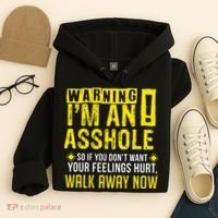 Asshole Assholes Warning Vulgar Profanity Fun Gag Gift Hoodie thumb 4