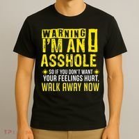 Asshole Assholes Warning Vulgar Profanity Fun Gag Gift T-Shirt thumb 3