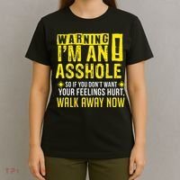 Asshole Assholes Warning Vulgar Profanity Fun Gag Gift T-Shirt thumb 4