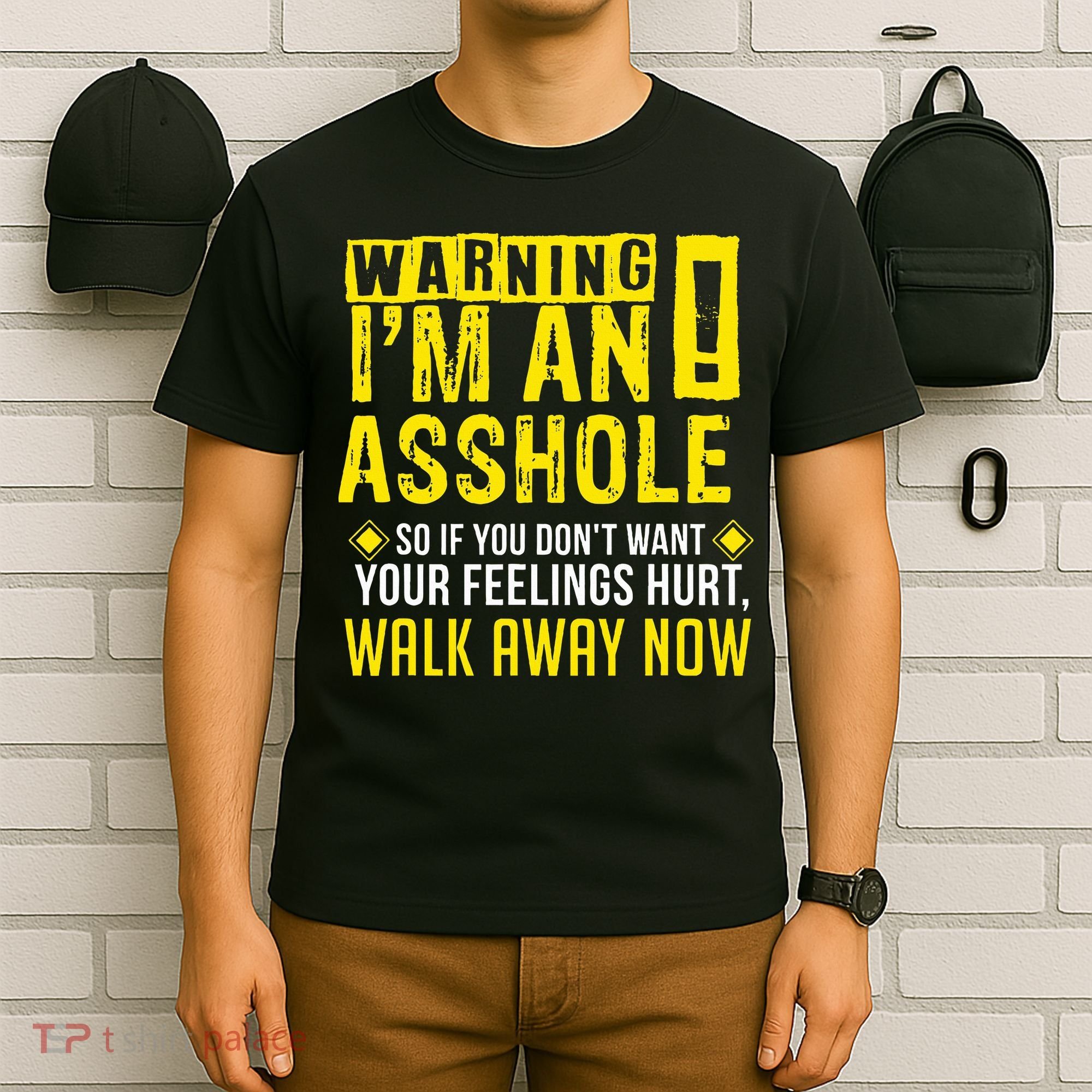 Asshole Assholes Warning Vulgar Profanity Fun Gag Gift T-Shirt