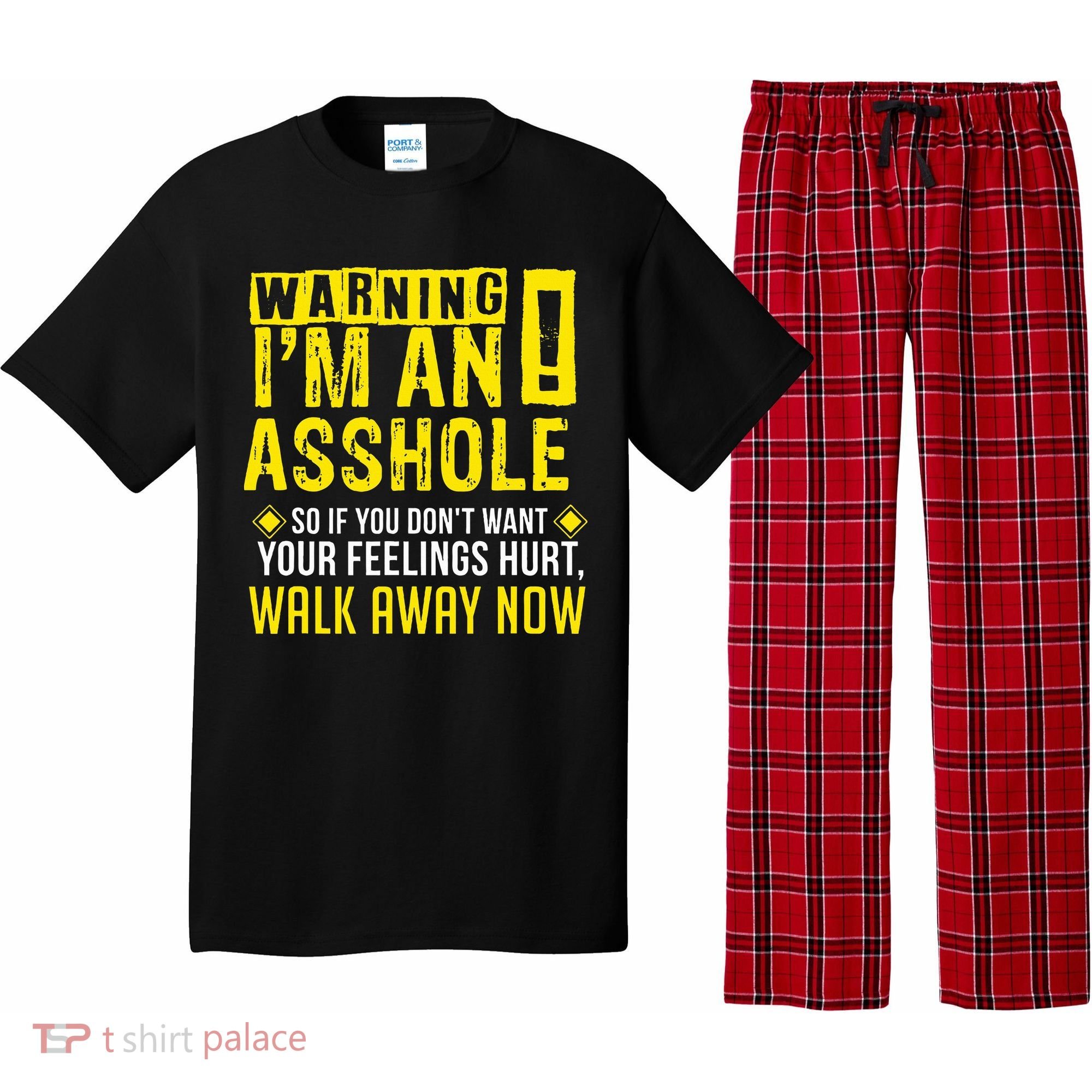 Asshole Assholes Warning Vulgar Profanity Fun Gag Gift Pajama Set