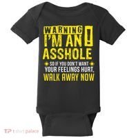 Asshole Assholes Warning Vulgar Profanity Fun Gag Gift Baby Bodysuit thumb 0