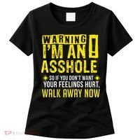 Asshole Assholes Warning Vulgar Profanity Fun Gag Gift Women's T-Shirt thumb 0