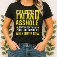 Asshole Assholes Warning Vulgar Profanity Fun Gag Gift Women's T-Shirt thumb 2