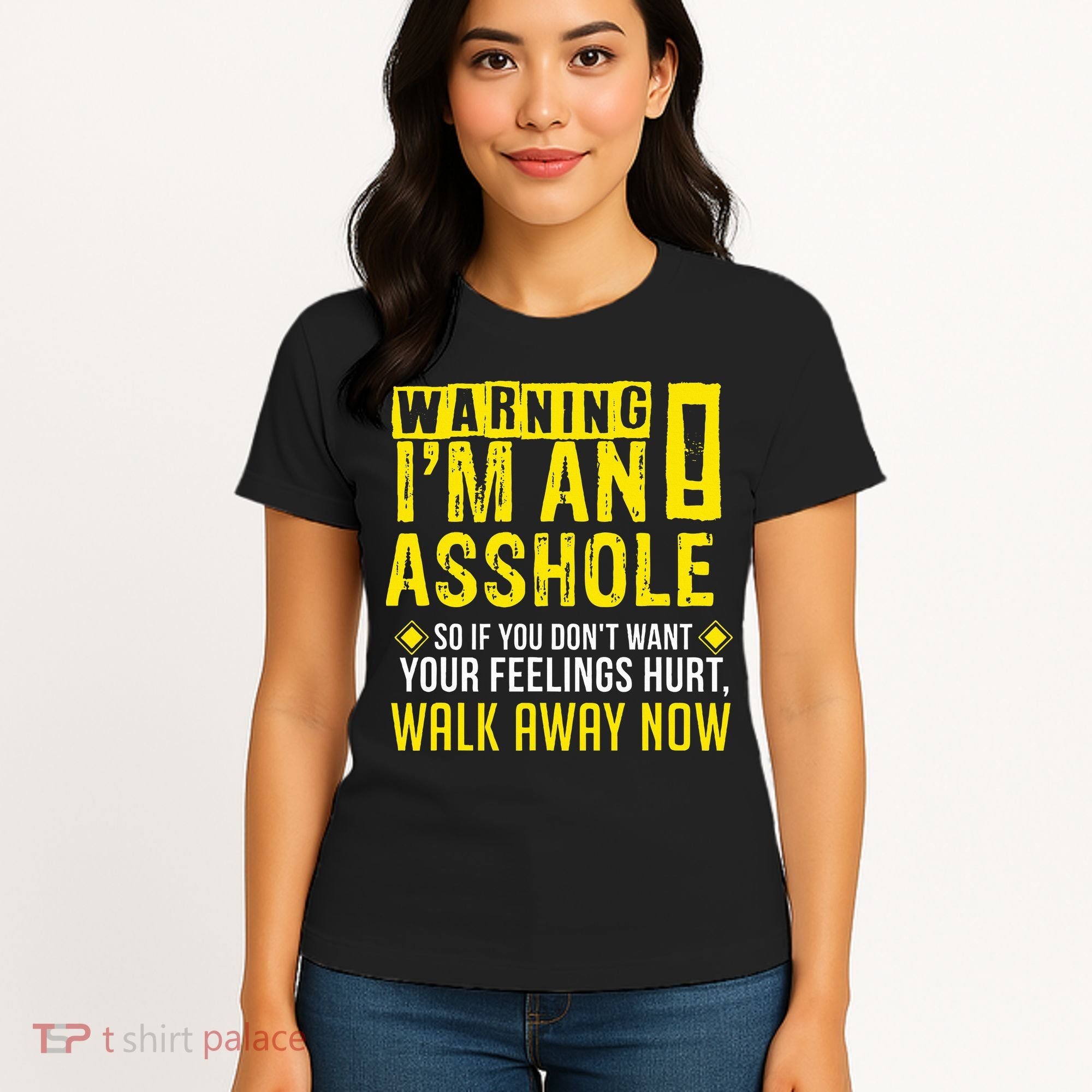 Asshole Assholes Warning Vulgar Profanity Fun Gag Gift Women's T-Shirt