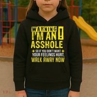 Asshole Assholes Warning Vulgar Profanity Fun Gag Gift Kids Hoodie thumb 3