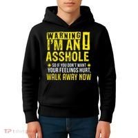 Asshole Assholes Warning Vulgar Profanity Fun Gag Gift Kids Hoodie thumb 4