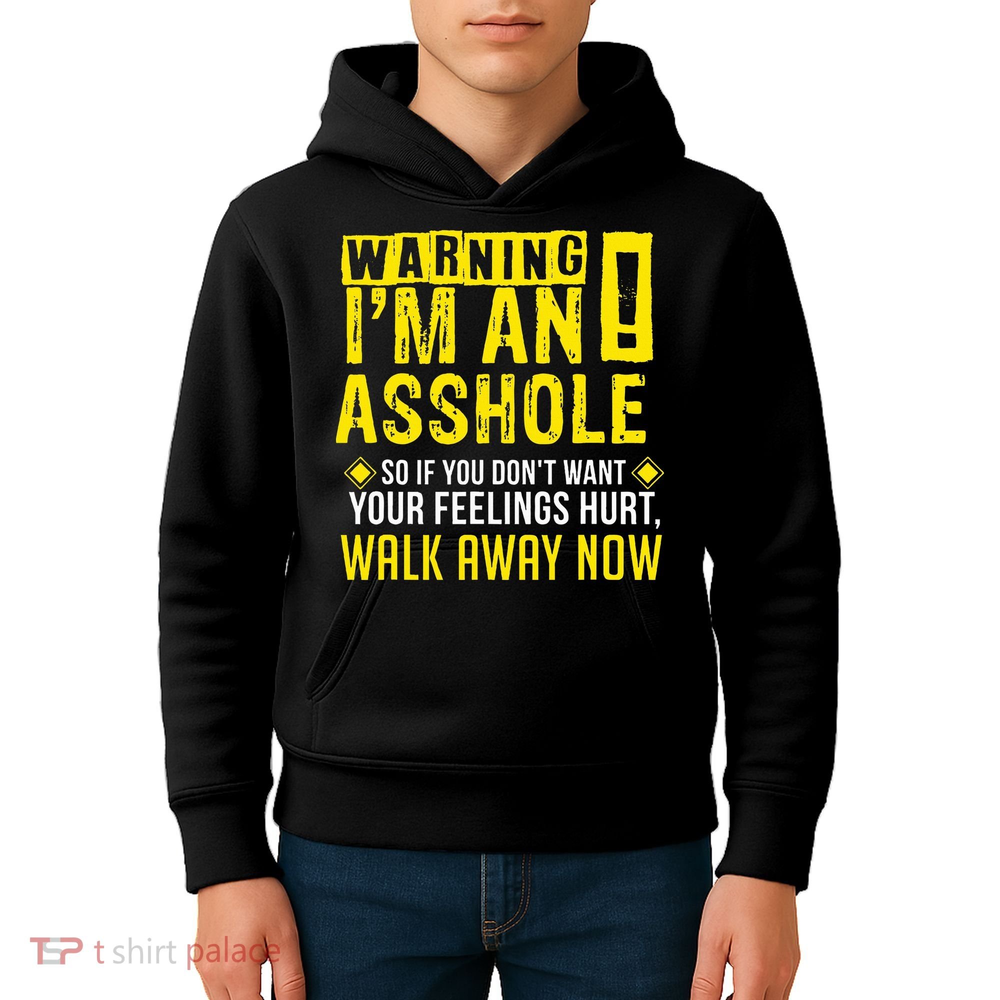 Asshole Assholes Warning Vulgar Profanity Fun Gag Gift Kids Hoodie