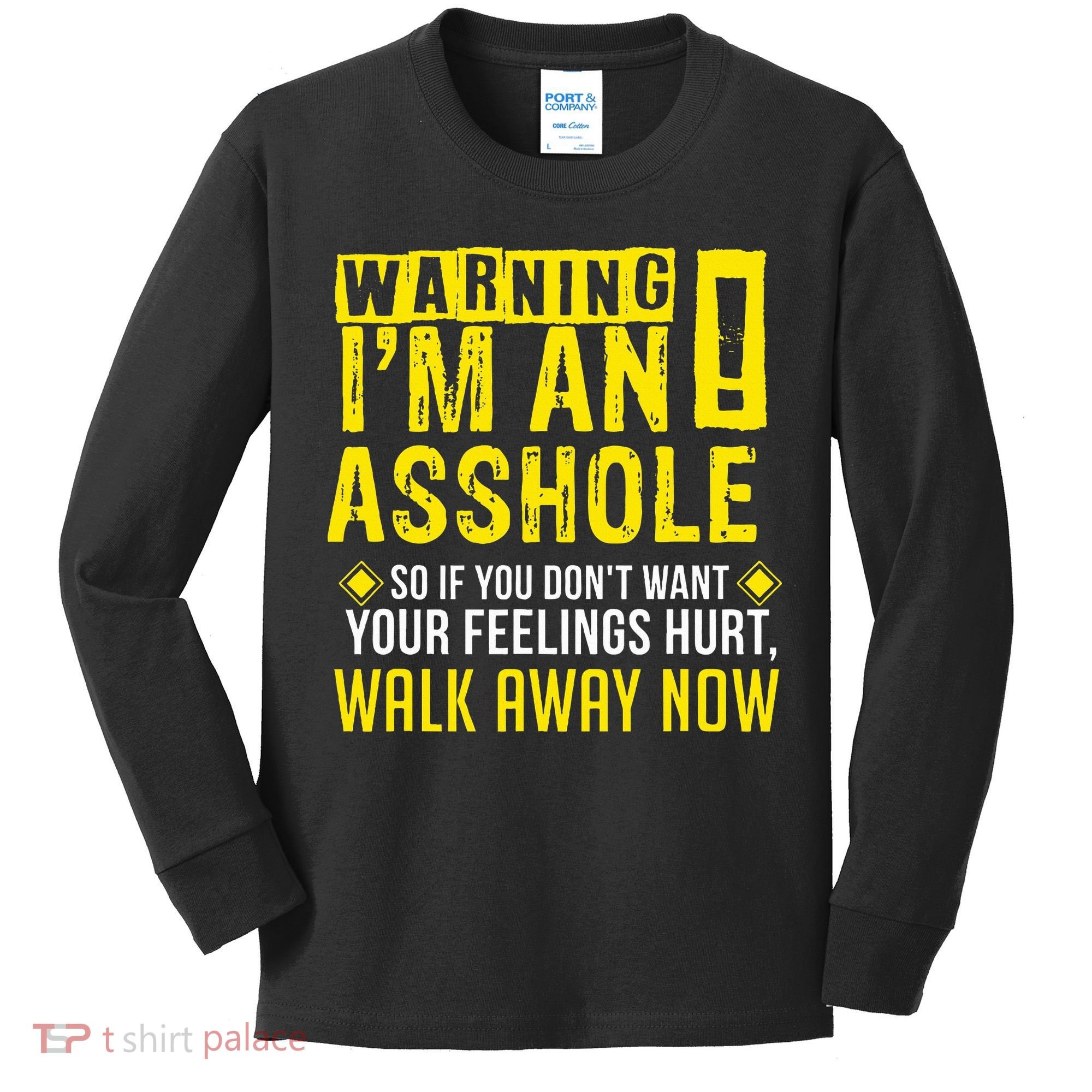 Asshole Assholes Warning Vulgar Profanity Fun Gag Gift Kids Long Sleeve Shirt
