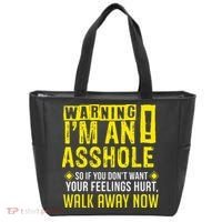 Asshole Assholes Warning Vulgar Profanity Fun Gag Gift Tote Bag thumb 0