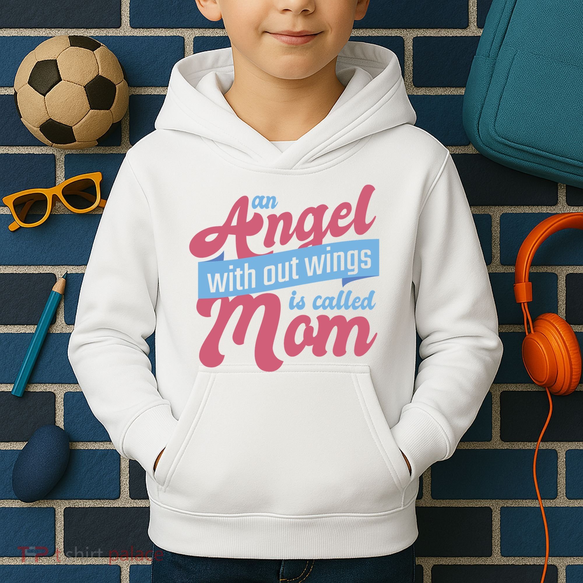 An Angel Without Wings Is Called Mom Kids Hoodie