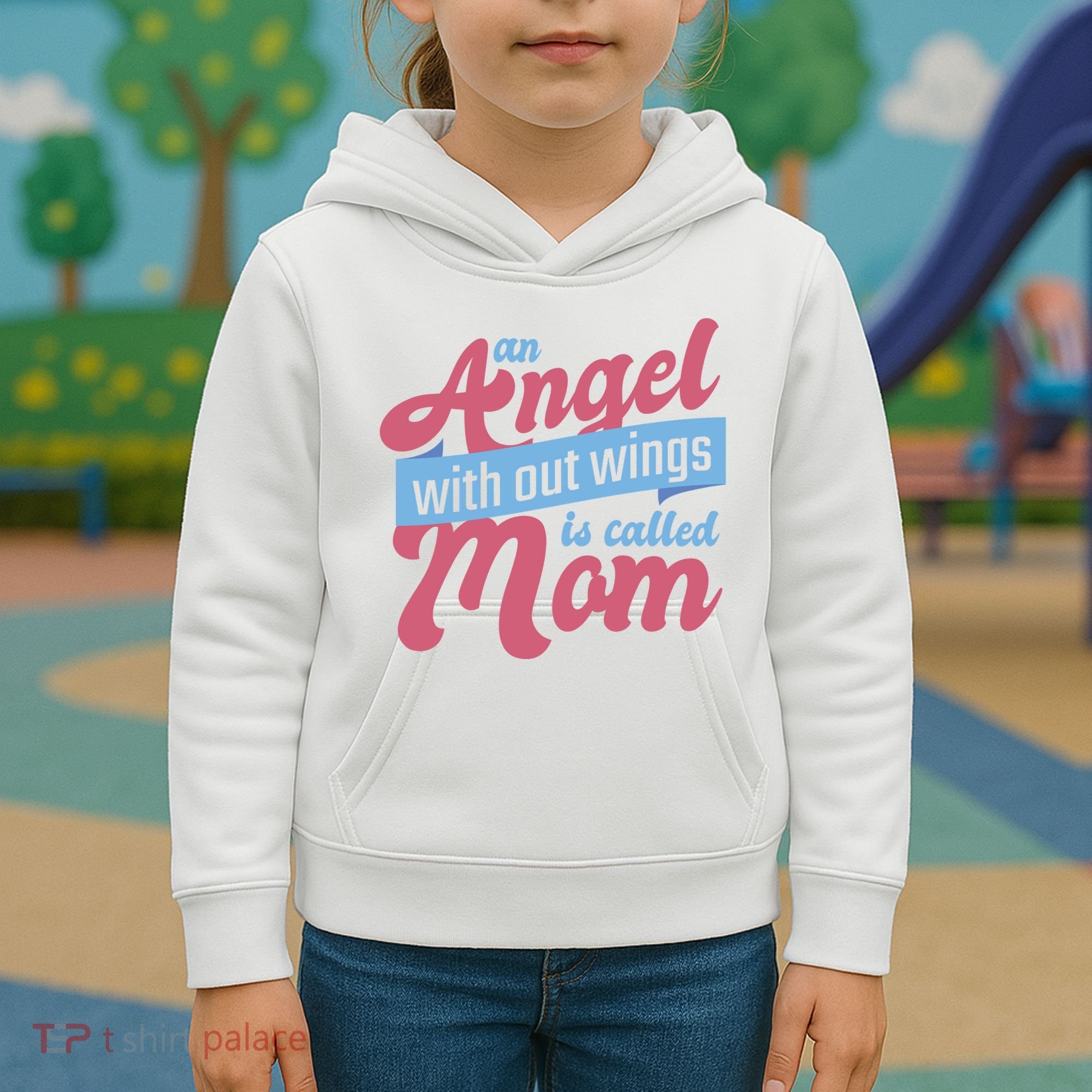 An Angel Without Wings Is Called Mom Kids Hoodie