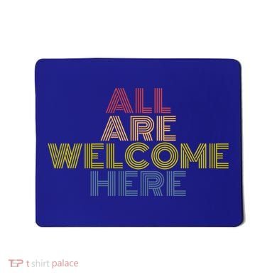 All Are Welcome Here Immigration Retro 70s Vintage Gift Mousepad