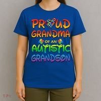 Autism Awareness Wear Proud Grandma Of Grandson Cool Gift T-Shirt thumb 4