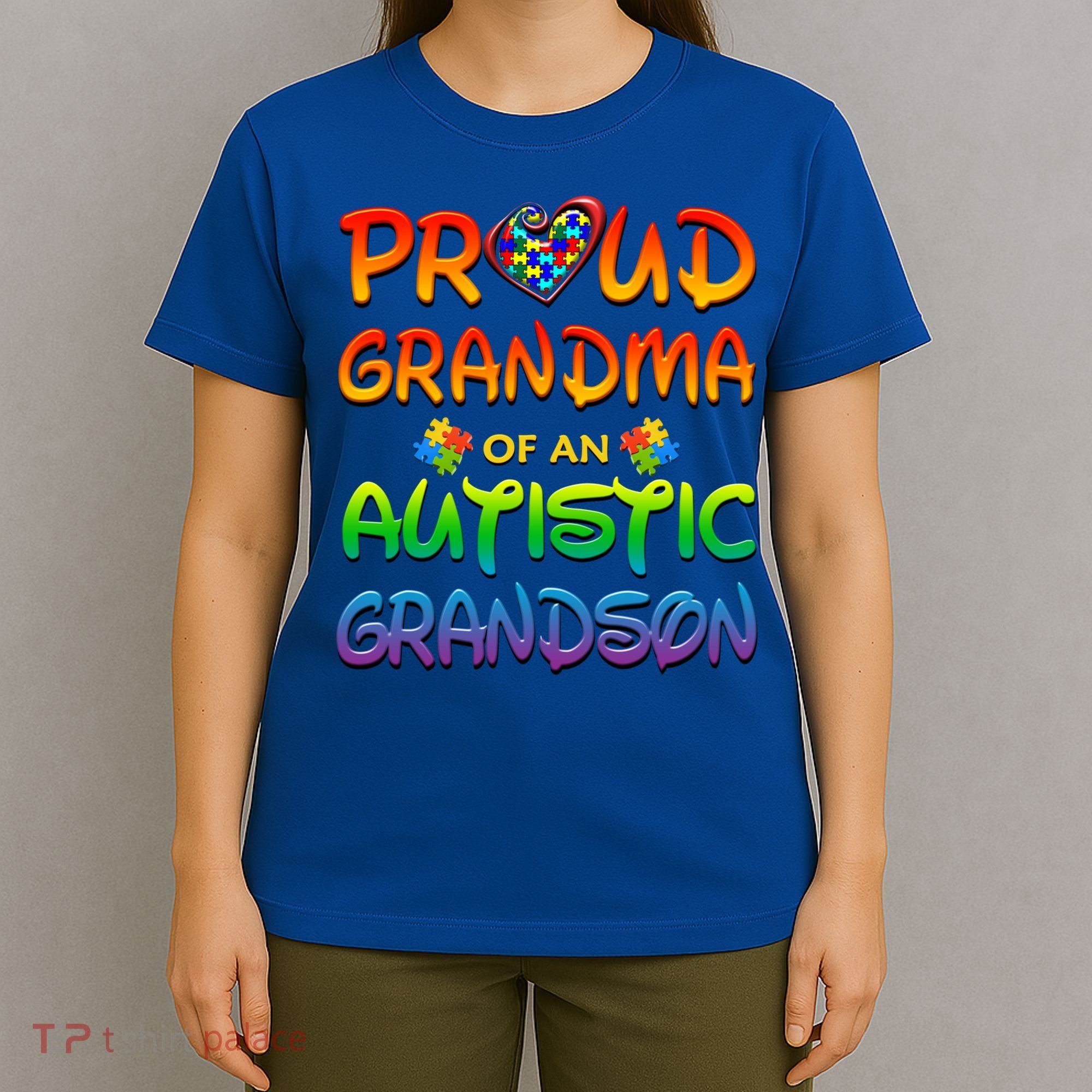 Autism Awareness Wear Proud Grandma Of Grandson Cool Gift T-Shirt