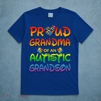 Autism Awareness Wear Proud Grandma Of Grandson Cool Gift T-Shirt thumb 5