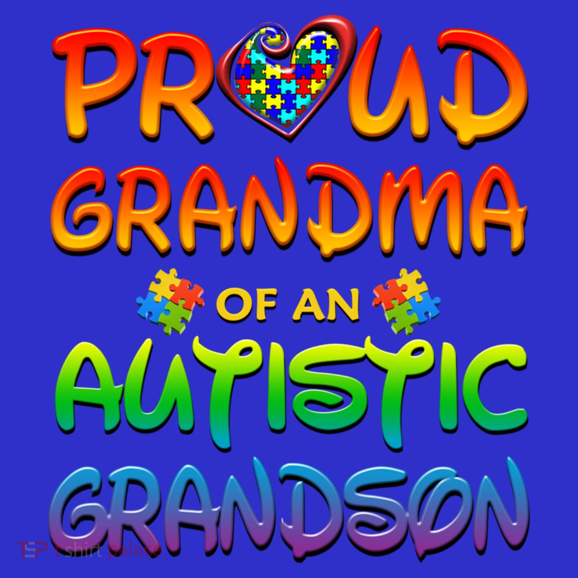 Autism Awareness Wear Proud Grandma Of Grandson Cool Gift T-Shirt