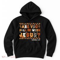Autumn Are You Falloween Jesus Christian Halloween Pumpkin Hoodie thumb 0