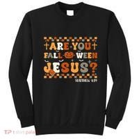 Autumn Are You Falloween Jesus Christian Halloween Pumpkin Sweatshirt thumb 0