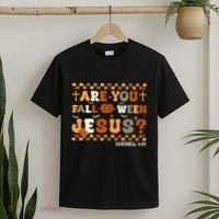Autumn Are You Falloween Jesus Christian Halloween Pumpkin T-Shirt thumb 2
