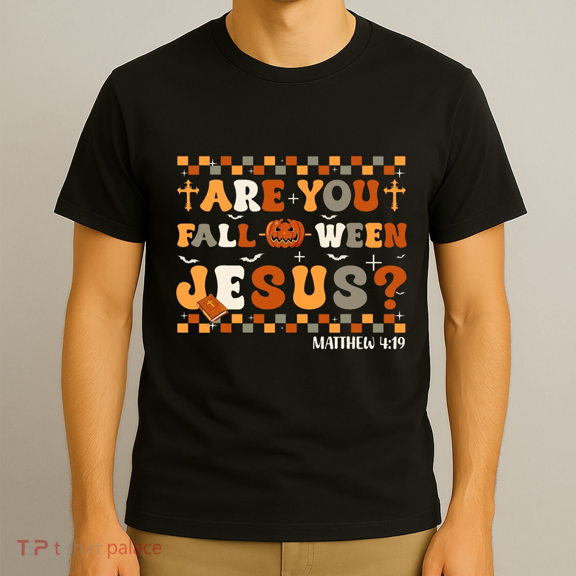 Autumn Are You Falloween Jesus Christian Halloween Pumpkin T-Shirt