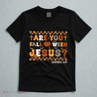 Autumn Are You Falloween Jesus Christian Halloween Pumpkin T-Shirt thumb 5