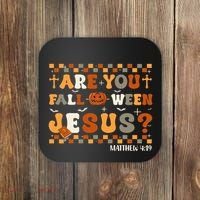 Autumn Are You Falloween Jesus Christian Halloween Pumpkin Coaster thumb 0