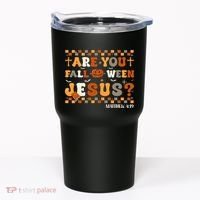 Autumn Are You Falloween Jesus Christian Halloween Pumpkin Tumbler thumb 0