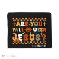 Autumn Are You Falloween Jesus Christian Halloween Pumpkin Mousepad thumb 0