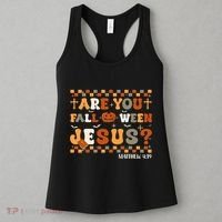 Autumn Are You Falloween Jesus Christian Halloween Pumpkin Women's Tank Top thumb 3