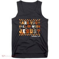 Autumn Are You Falloween Jesus Christian Halloween Pumpkin Tank Top thumb 0