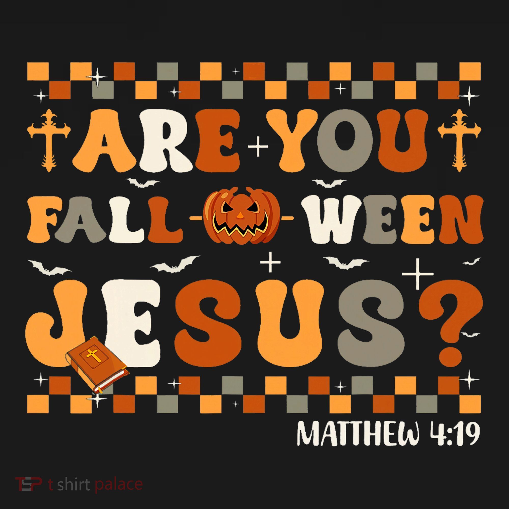 Autumn Are You Falloween Jesus Christian Halloween Pumpkin Tank Top