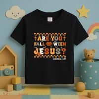 Autumn Are You Falloween Jesus Christian Halloween Pumpkin Toddler T-Shirt thumb 3
