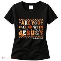 Autumn Are You Falloween Jesus Christian Halloween Pumpkin Women's T-Shirt thumb 0