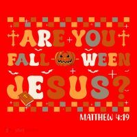 Autumn Are You Falloween Jesus Christian Halloween Pumpkin Santa Hat thumb 1