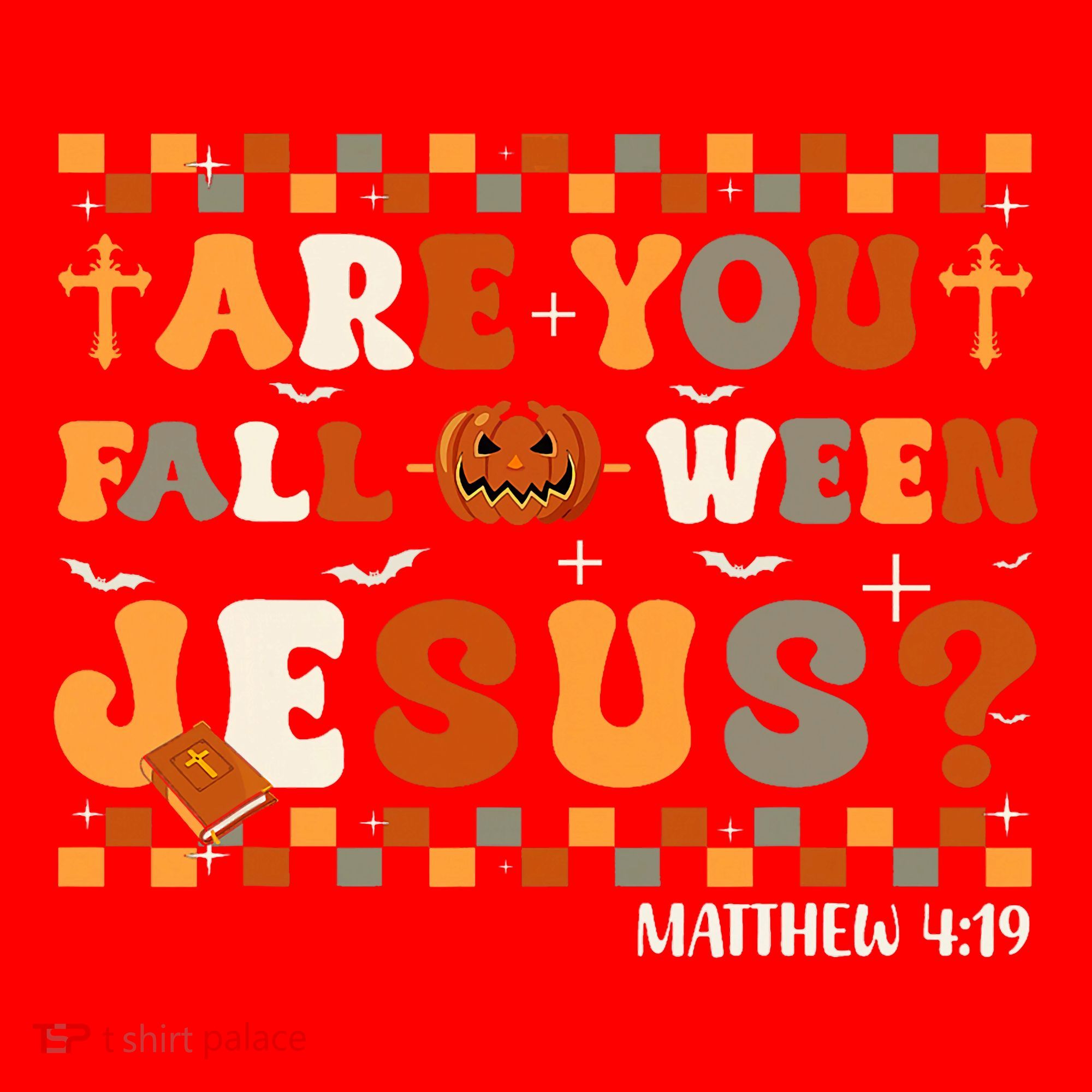 Autumn Are You Falloween Jesus Christian Halloween Pumpkin Santa Hat