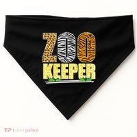 African Animals Zebra Giraffe Zookeeper Zoo Keeper USA-Made Doggie Bandana thumb 0