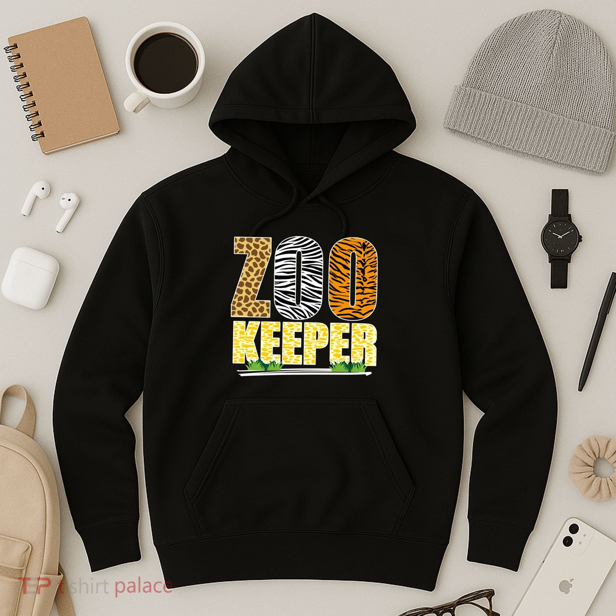 African Animals Zebra Giraffe Zookeeper Zoo Keeper Hoodie