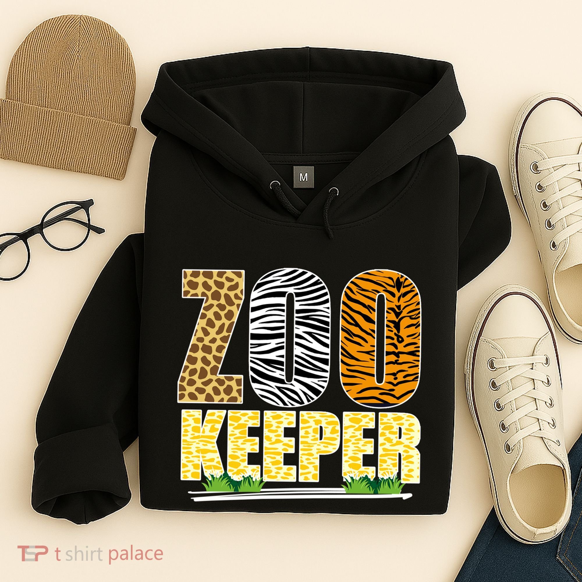 African Animals Zebra Giraffe Zookeeper Zoo Keeper Hoodie