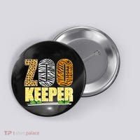 African Animals Zebra Giraffe Zookeeper Zoo Keeper Button thumb 0