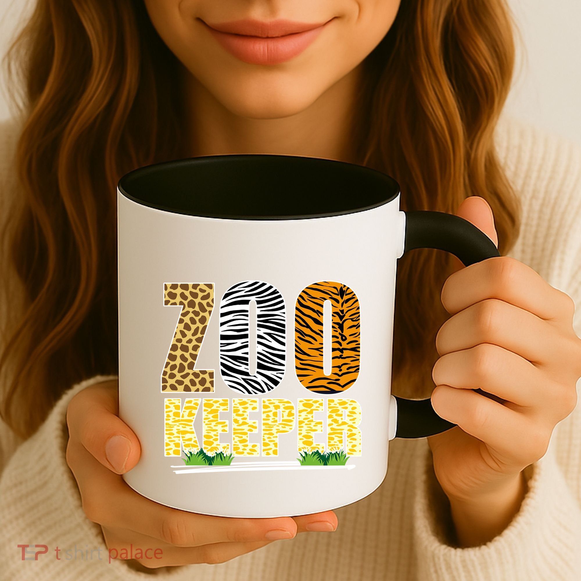African Animals Zebra Giraffe Zookeeper Zoo Keeper Coffee Mug