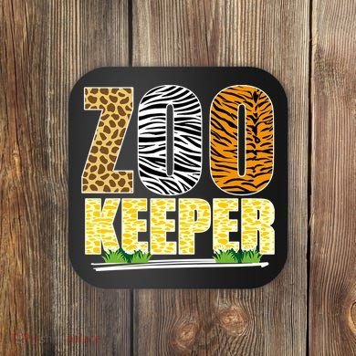 African Animals Zebra Giraffe Zookeeper Zoo Keeper Coaster
