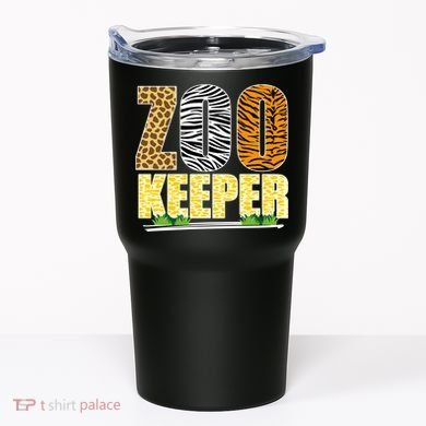 African Animals Zebra Giraffe Zookeeper Zoo Keeper Tumbler