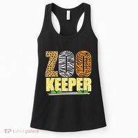 African Animals Zebra Giraffe Zookeeper Zoo Keeper Women's Tank Top thumb 0