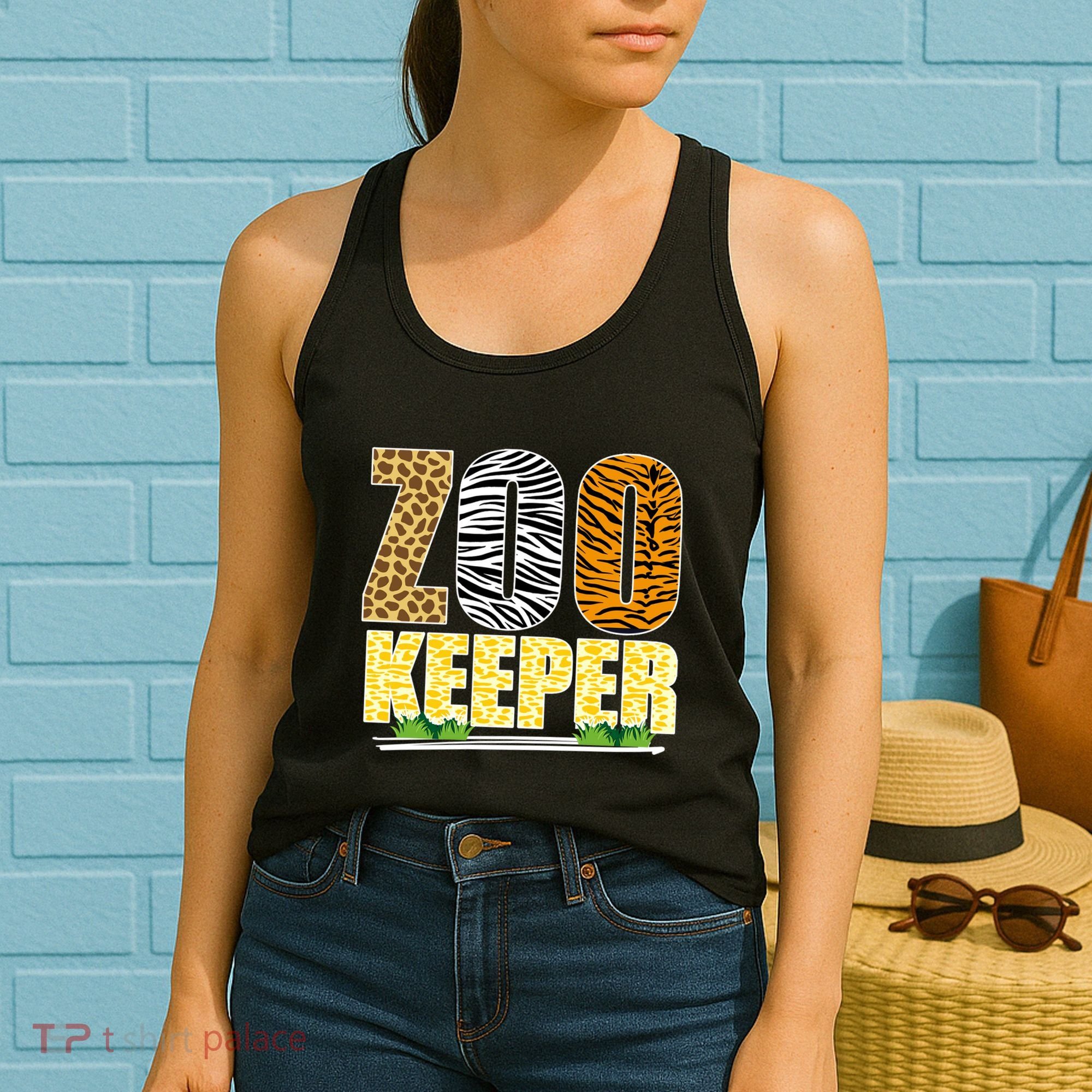 African Animals Zebra Giraffe Zookeeper Zoo Keeper Women's Tank Top